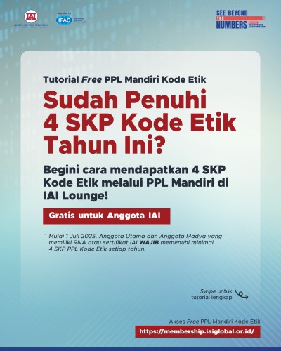 WAJIBKAN 4 SKP KODE ETIK PER TAHUN, IAI FASILITASI ANGGOTA LEWAT PPL MANDIRI GRATIS